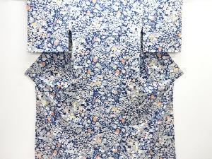 未使用品　草花模様小紋着物